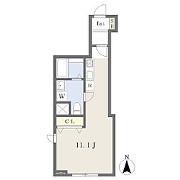 プラッツ南仙台2 ワンルームの間取図画像