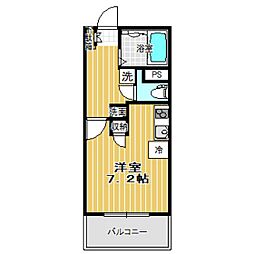 イーストハウス・K ワンルームの間取図画像