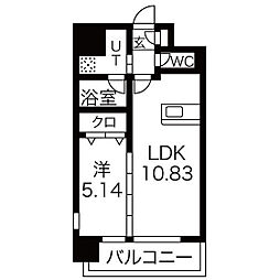 セントフィールド榴ヶ岡アネックス 1LDKの間取図画像