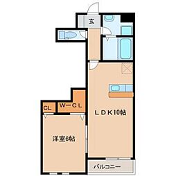 PrimRose3 1LDKの間取図画像