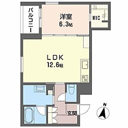LUANA KAMISUGI 1LDKの間取図画像