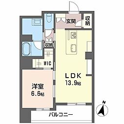 LUANA KAMISUGI 1LDKの間取図画像