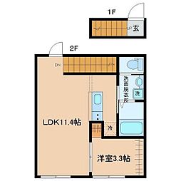メゾンドOKA 1LDKの間取図画像