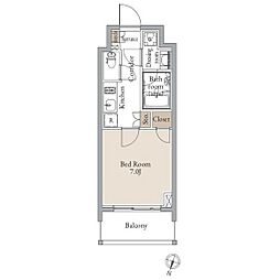 SEASONFLATS青葉通一番町 1Kの間取図画像
