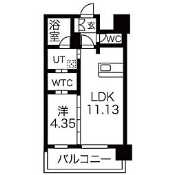 セントフィールド榴ヶ岡アネックス 1LDKの間取図画像