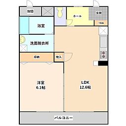 ユーミーマンションK 1LDKの間取図画像
