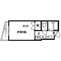 高橋ビル 1Kの間取図画像