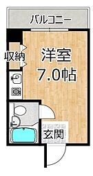 エスタイルツカモト ワンルームの間取図画像