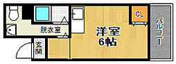 あじさい7 ワンルームの間取図画像