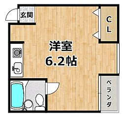 勝栄マンションパート2 ワンルームの間取図画像