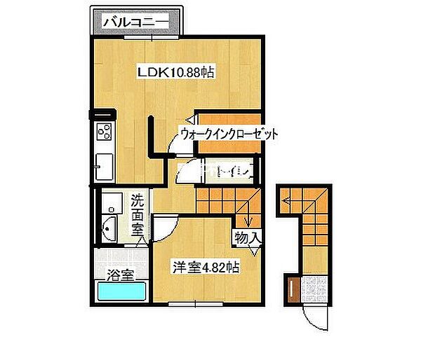 リルシア八戸 202｜佐賀県佐賀市八戸2丁目(賃貸アパート1LDK・2階・45.88㎡)の写真 その2