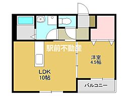 ms court NT 3階1LDKの間取り