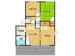 キャトル六座 3DKの間取図画像