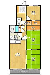 フレンドリィ雅 3LDKの間取図画像