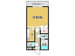 タケダビル 1Kの間取図画像