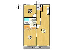 K・FLAT2 2LDKの間取図画像