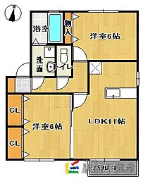 メゾンラフィーネ 2LDKの間取図画像