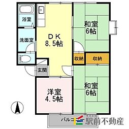 サンガーデンナベシマC 3DKの間取図画像