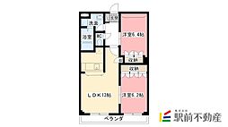 アンベリール・ビレッジ 2LDKの間取図画像