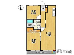 K・FLAT2 2LDKの間取図画像