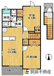 メルメゾンディデアル 2LDKの間取図画像