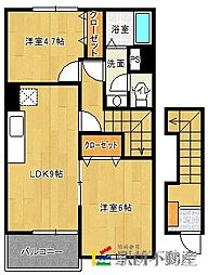ラフィーネA 2LDKの間取図画像