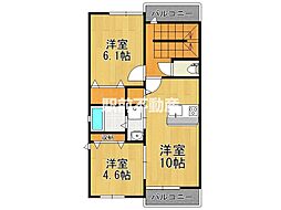 プレミアム県庁前 2LDKの間取図画像