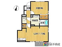 サワディーファンバーンB棟 1LDKの間取図画像