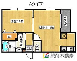 MOCO-DICE 1LDKの間取図画像