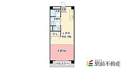 カンフォーラ佐賀 1LDKの間取図画像