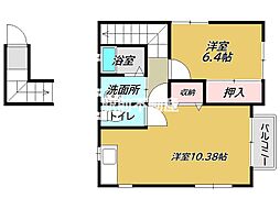 コーポクィーン 1LDKの間取図画像
