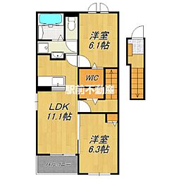 アル・ビラージュII 2LDKの間取図画像