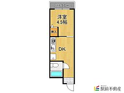 ニューライフ2佐賀 1DKの間取図画像