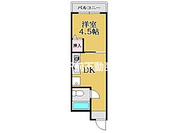 ニューライフ2佐賀 1DKの間取図画像