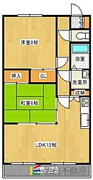 R・Cレジデンスコスモス2 2LDKの間取図画像