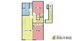 クラールD 2LDKの間取図画像