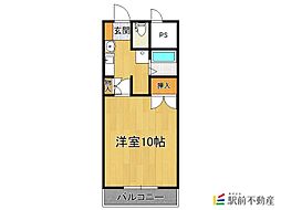 サルヴァトーレ水ケ江 1Kの間取図画像