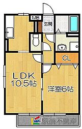 プロシード神野西 1LDKの間取図画像