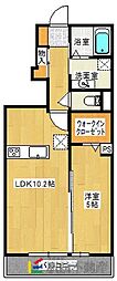 クレールフオンテーヌ 1LDKの間取図画像