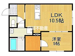 高木町新築APファイバー 1LDKの間取図画像