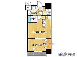 adorable 1LDKの間取図画像