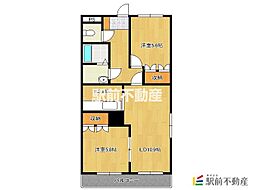 グランディールドルチェ 2LDKの間取図画像
