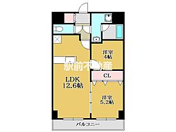 S-FORT佐賀天神 1SLDKの間取図画像