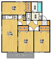 シャルマンハウス兵庫南B 3LDKの間取図画像