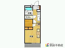 レオパレス田代南 1Kの間取図画像