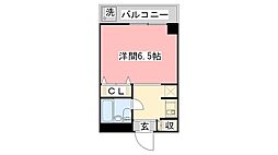 松原マンション 1Kの間取図画像