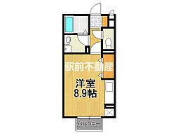 エクレールソシア2 ワンルームの間取図画像