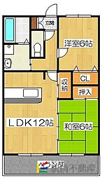 K'sマンション2002 2LDKの間取図画像