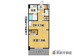 グロリオーサ 1DKの間取図画像