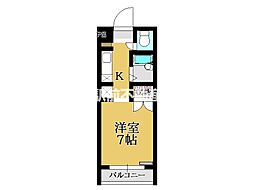 パシフィック佐賀6 1Kの間取図画像